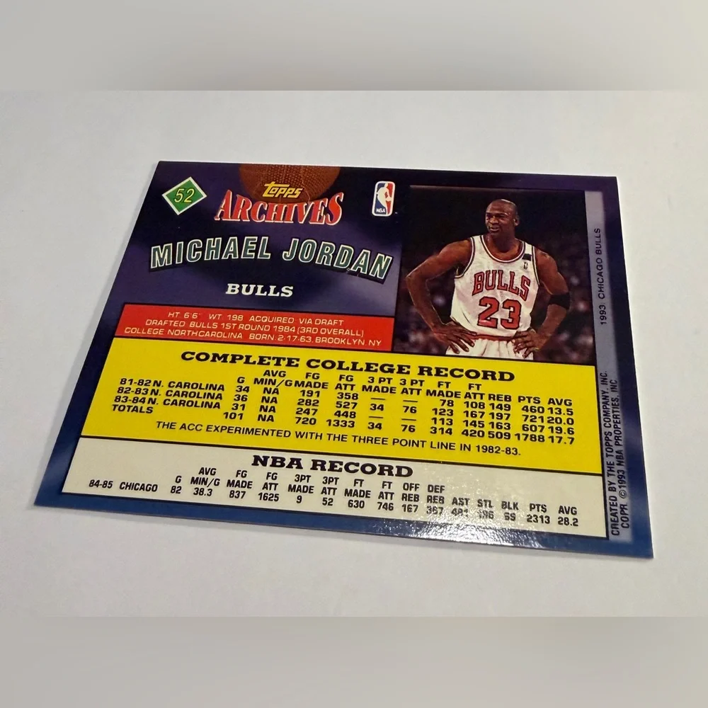 Michael Jordan Rare! 1993 Topps Archives Basketball Card #52 Vintage Collectible